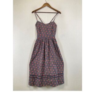 Cottagecore Cooperative Urban Outfitters Women 12 Navy Orange Floral Sundress